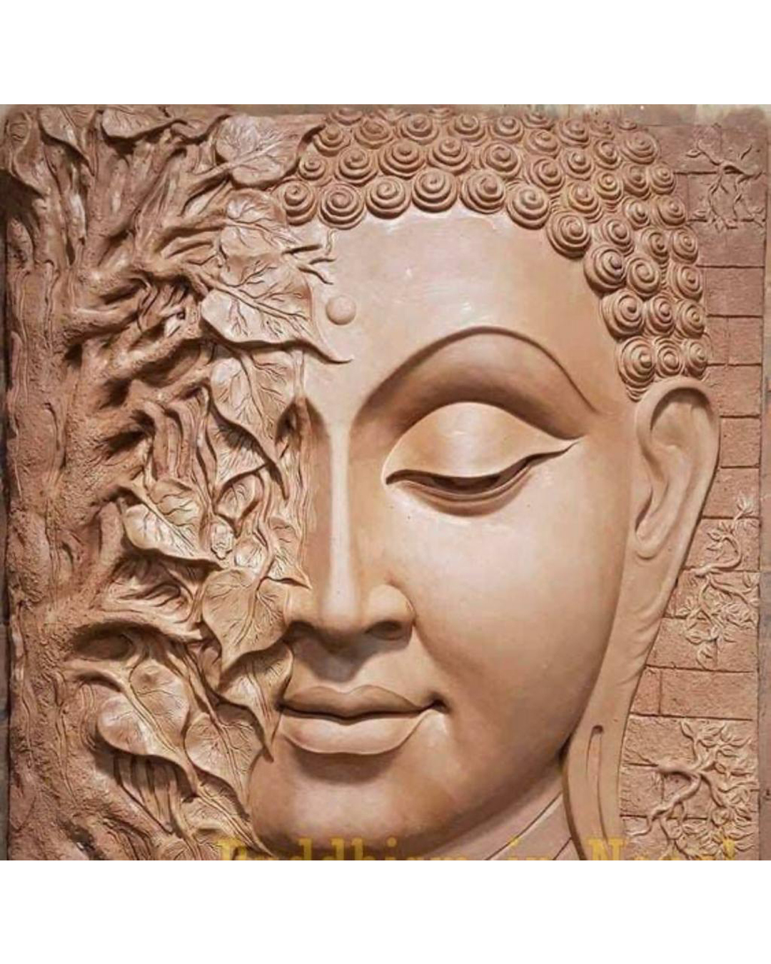 Riddhi Siddhi Art Creations - Textured Split Face Nature Buddha Mural